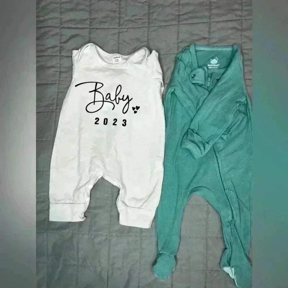 Lot of 2 Infant one piece baby 2023 Shein 0-1 m Cloud Island new born
